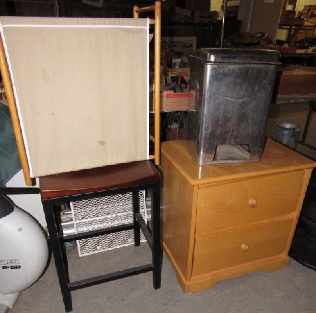 2 Drawer Stand Stool Hamper & Waste Basket (1 of 1)