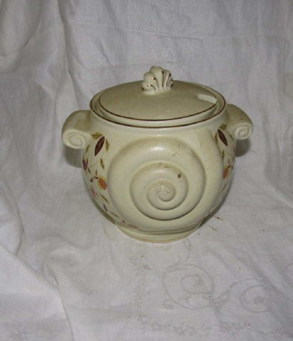 Hall China Autumn Leaf N.A.L.C.C Canister: 2003 - Approx. 6 1/2" tall and 7 1/2" in diameter.