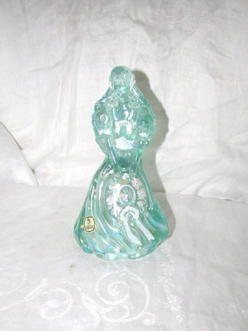 Hand Painted Fenton Glass Girl Artist Signed: Approx. 8" tall and signed by D. Robinson ?