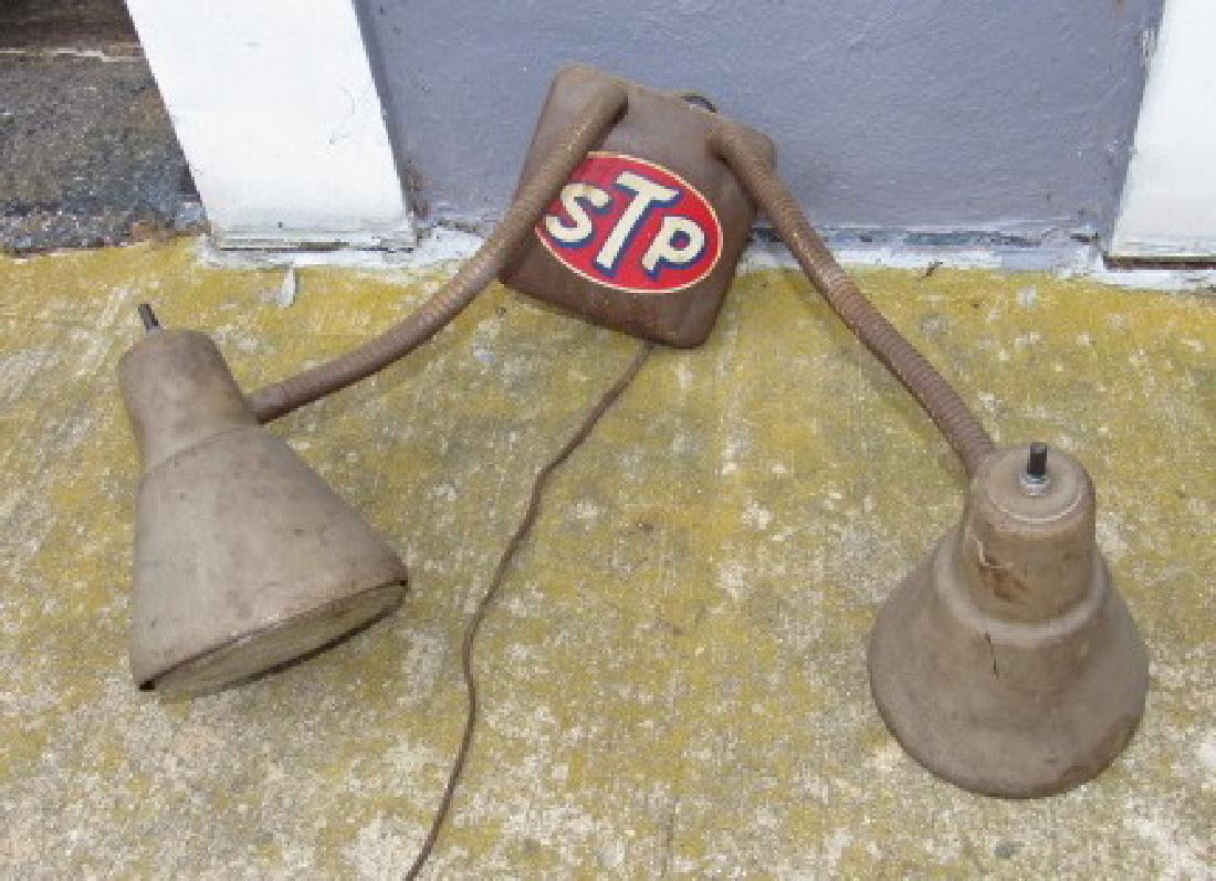 Adjustable Industrial Hanging Light: Has STP Decal on it. Needs to be rewired