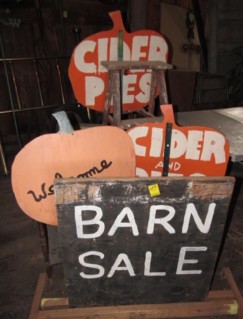 Apple / Pumpkin Signs Ladder Tabble Barn Sale (1 of 4)