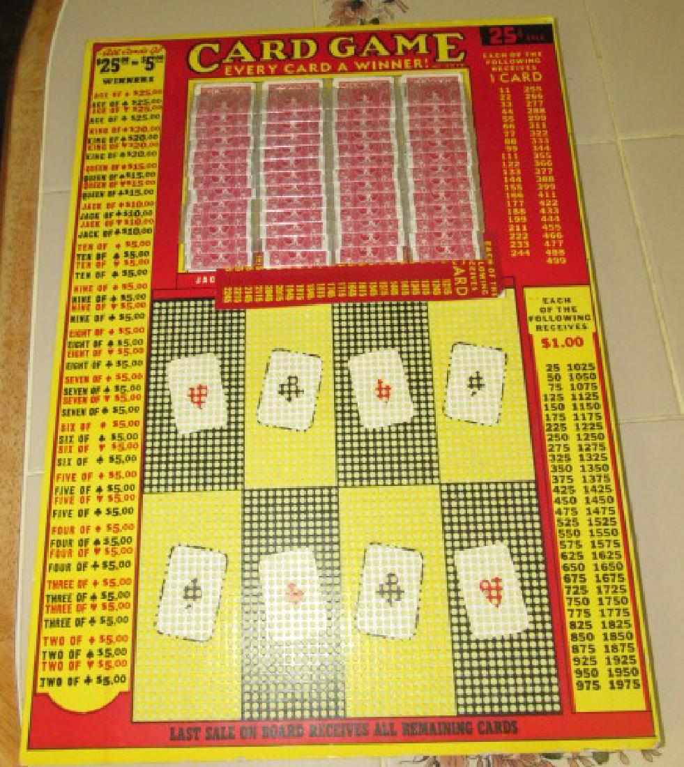 Vintage Punch Board Card Game