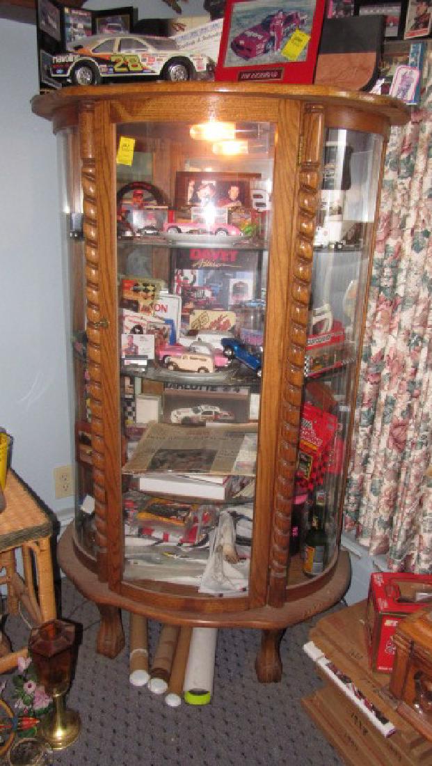 Lighted Oak China Closet (1 of 2)