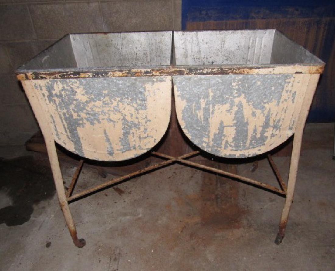 2 Bay Galvanized Sink: Galvanized sink