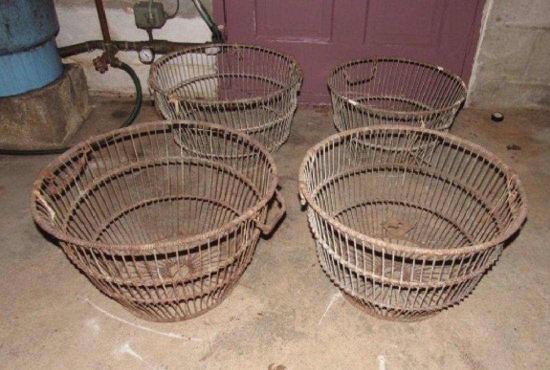 4 Antique Wire Bushel Baskets