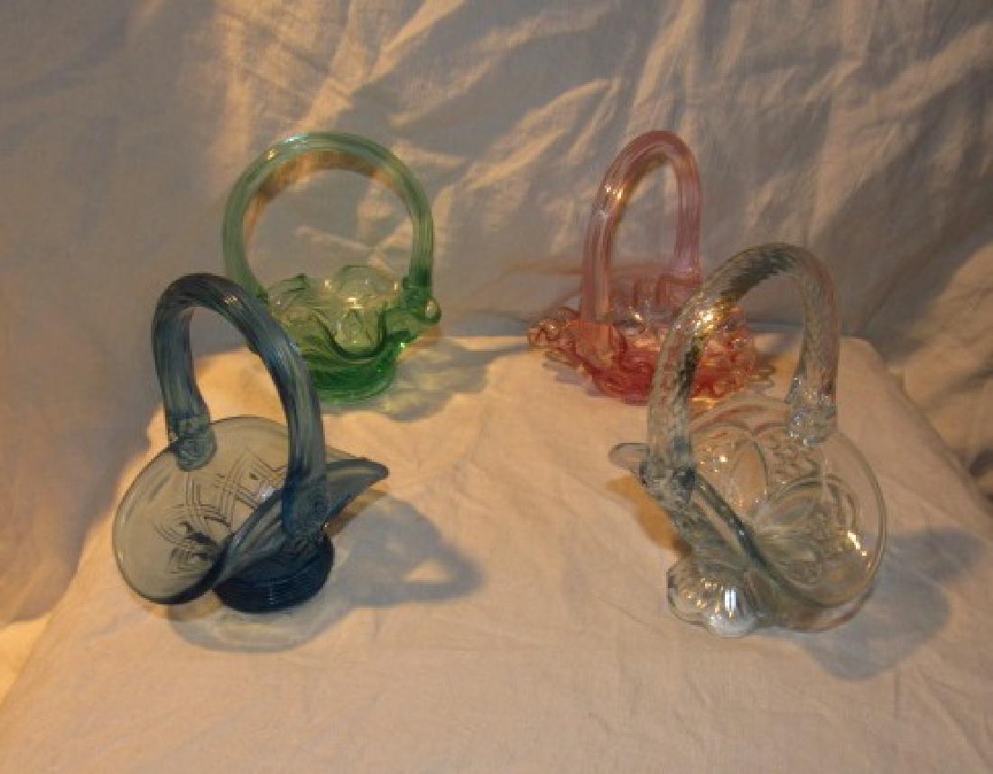 4 Small Fenton Glass Baskets (1 of 1)