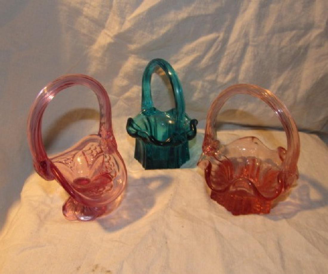 3 Small Fenton Glass Baskets (1 of 2)