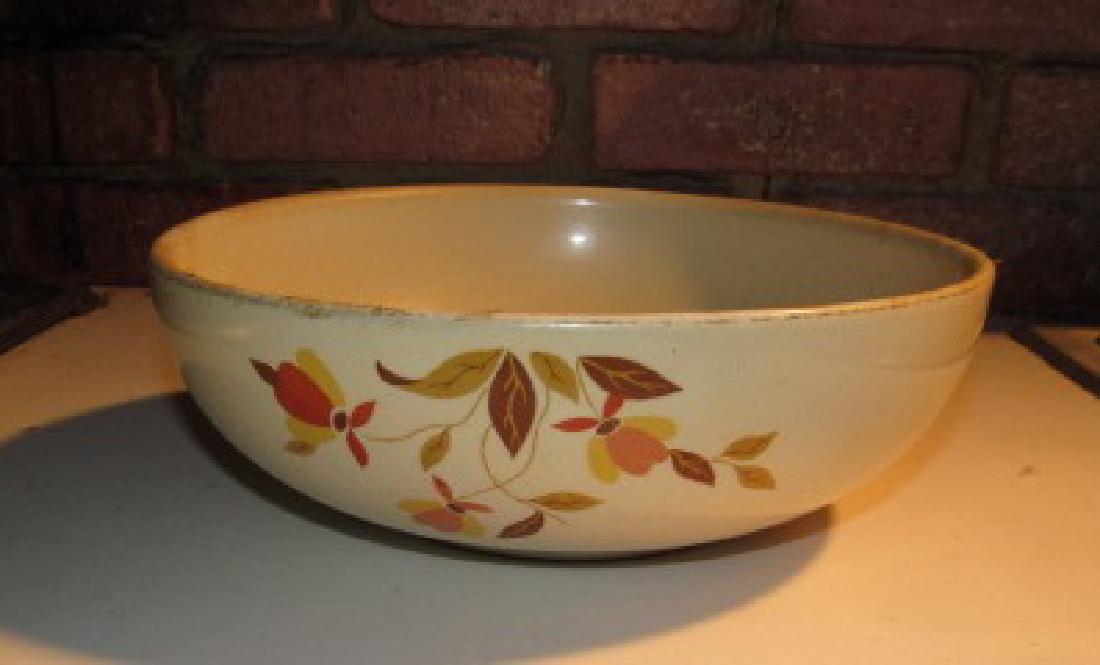 Hall Autumn Leaf China Large Bowl: Approx. 3" tall and 9" in diameter. Needs a good cleaning.