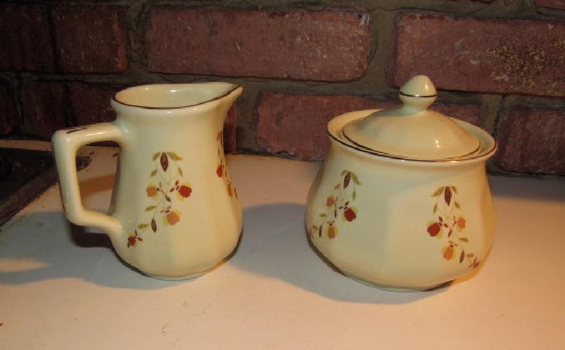 2005 NALCC Hall Autumn Leaf Creamer & Sugar: Creamer is approx. 3 3/4" tall.
