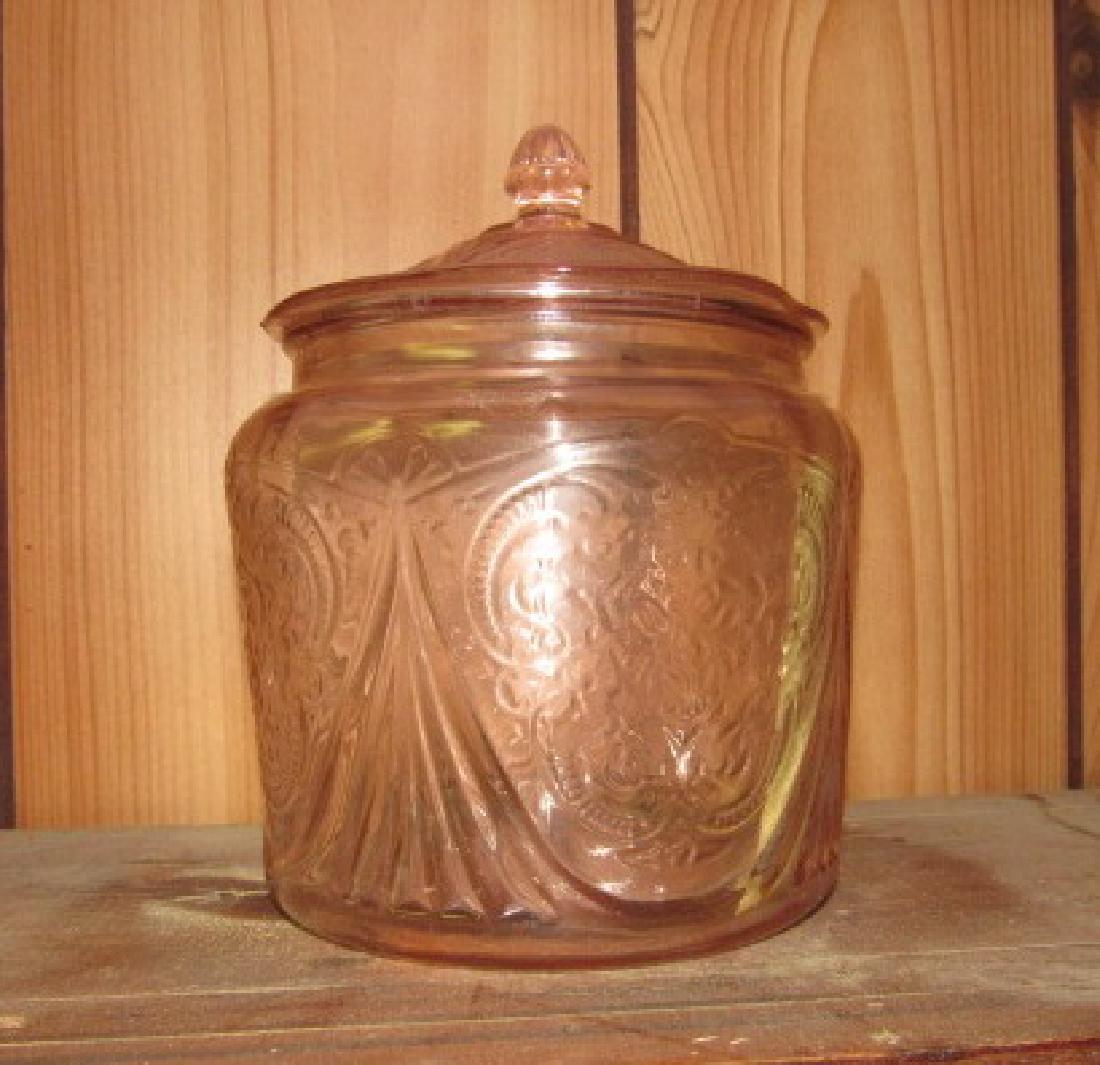Royal Lace Pink Depression Cookie Jar (1 of 1)
