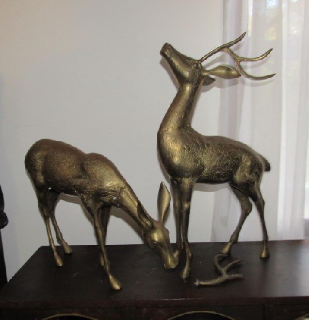 2 Brass Stag / Deer Statues (1 of 5)