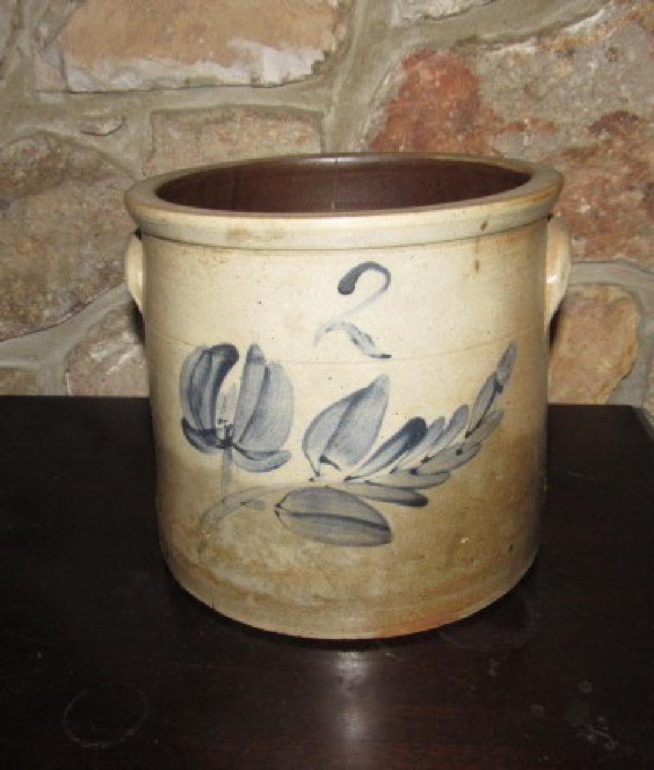 2 Gallon Blue Decorated Crock (1 of 7)