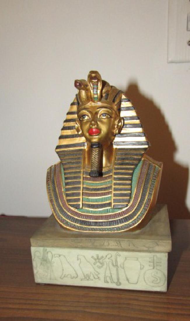 Egyptian Trinket Box: Approx 7 1/2" tall