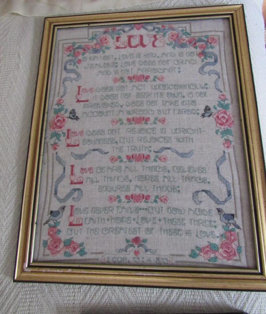 Love Needle Point: Approx. 12" x 15"