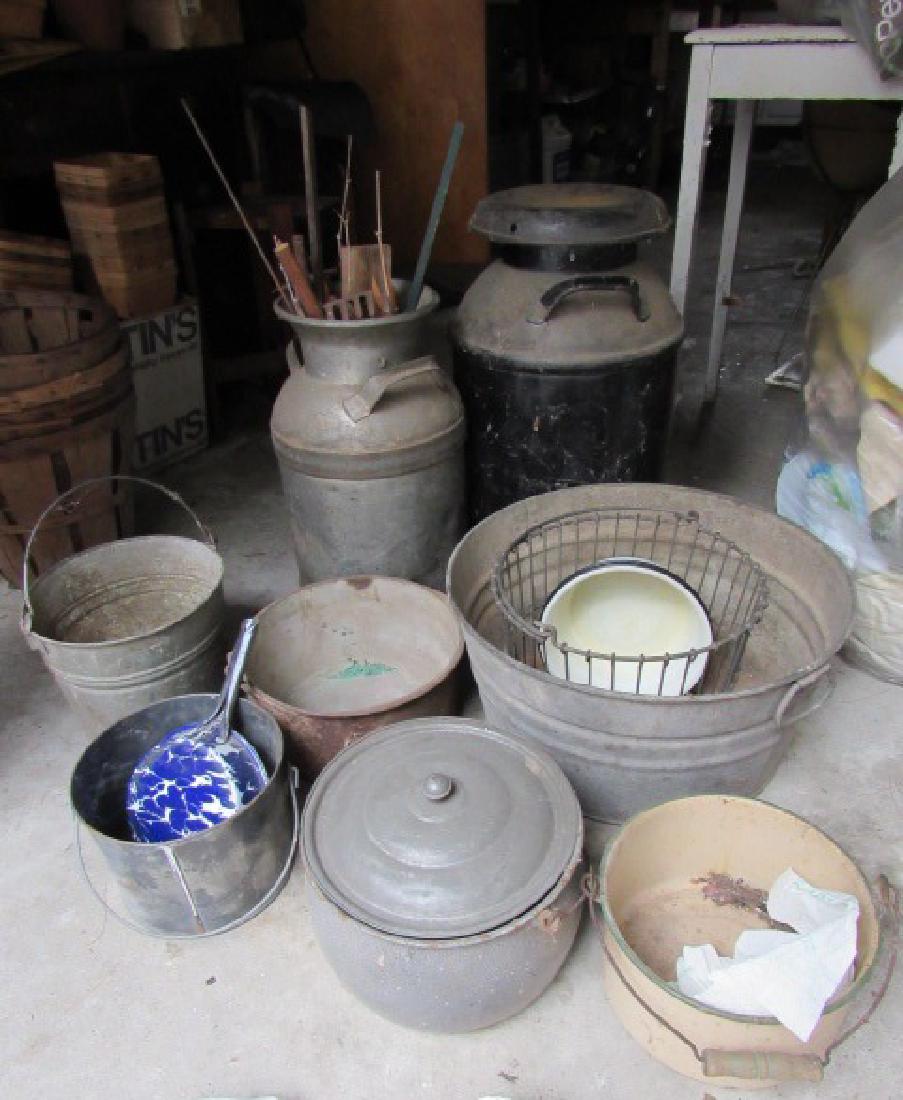 Milk Cans Agateware Pots & Pans Lot (1 of 4)