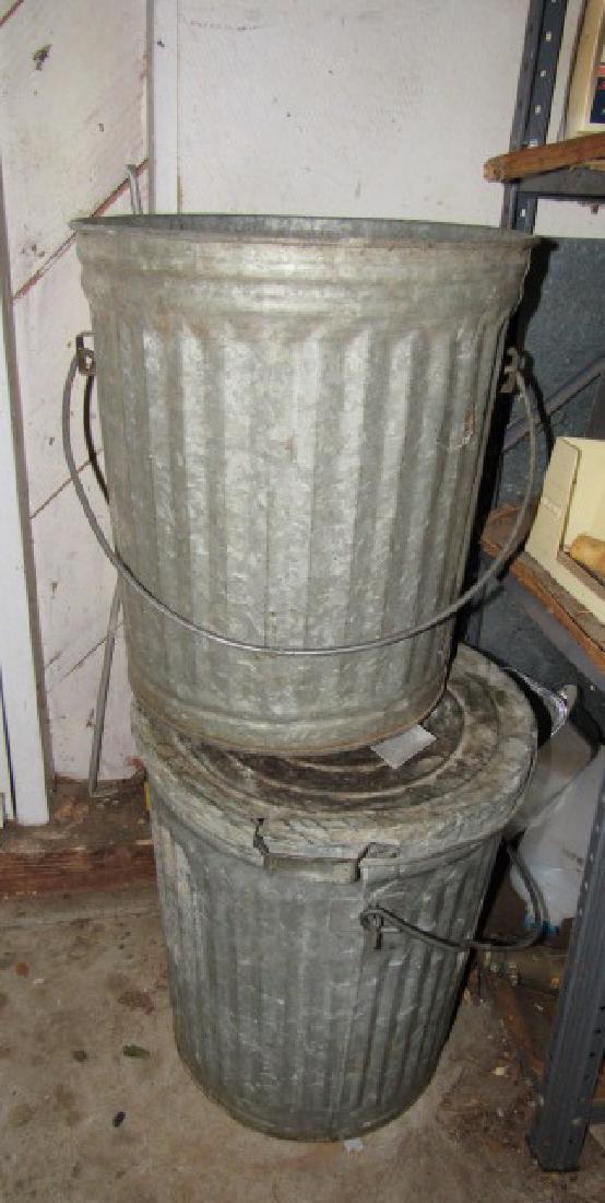 2 Galvanized Trash Cans (1 of 1)