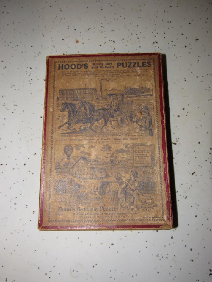 Hood's Sarsparilla 2 Sided Balloon Puzzle: Approx. 14" x 9 1/2". Box is in fair condition.