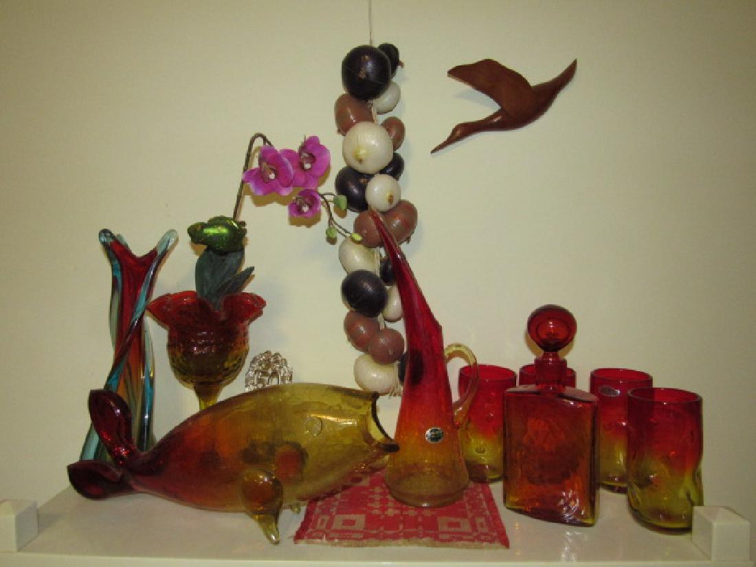 Blenko Kanawha Glass Lot Decanter Fish: Getting all pictured
