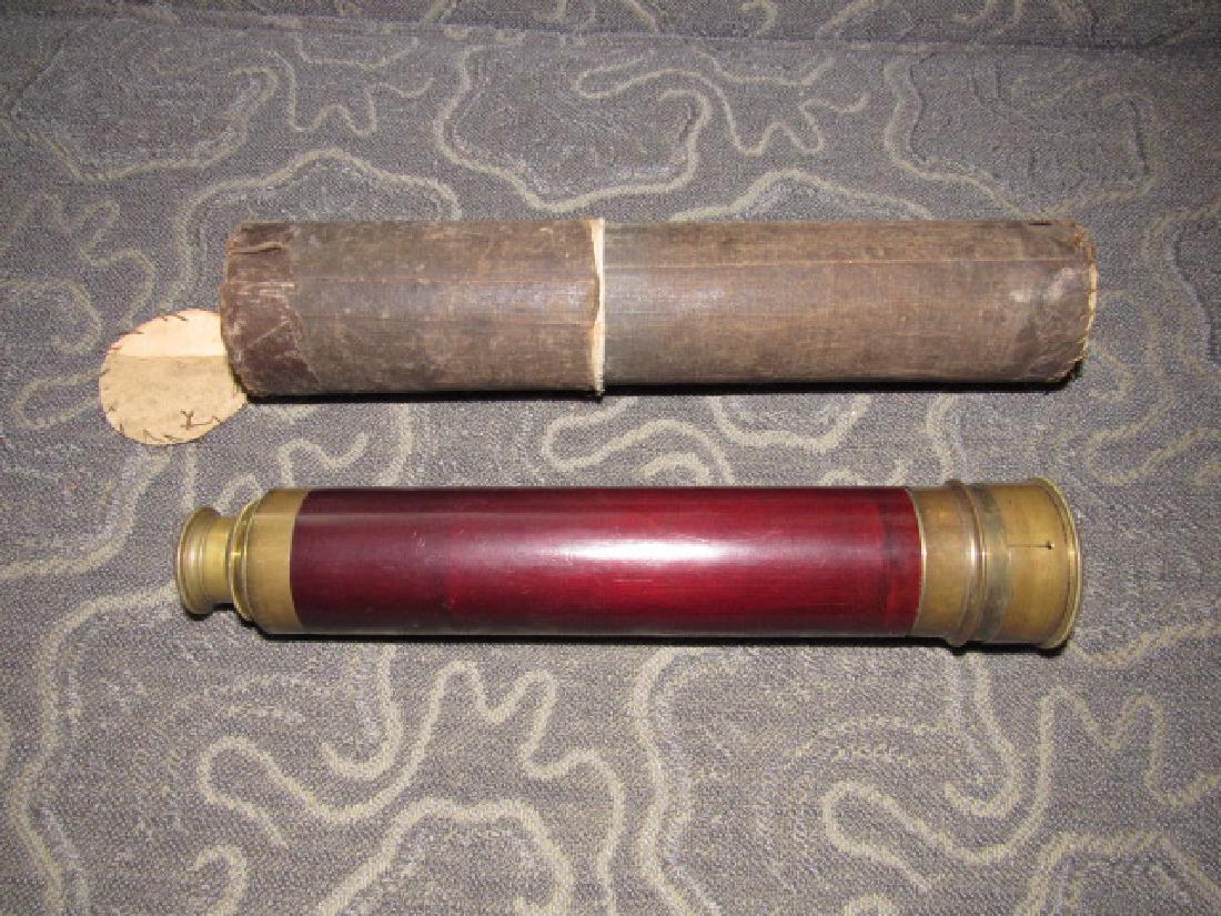 McAllister & Brother Brass Telescope: Approx. 20 3/4" long. Has some damage ( as pictured)