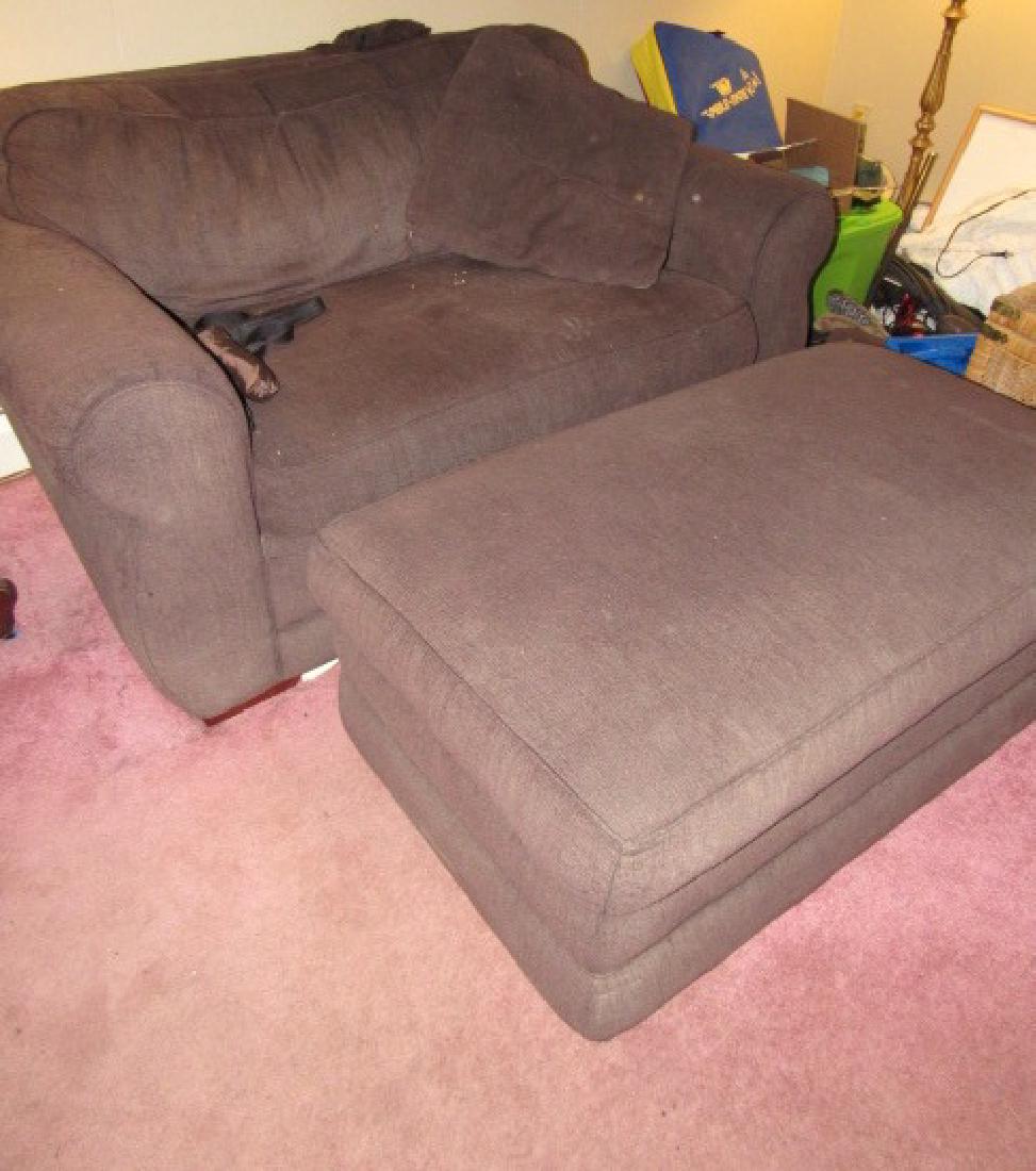 Loveseat & Hassock: Loveseat is approx. 59" long. Needs to be cleaned. ( had pets)