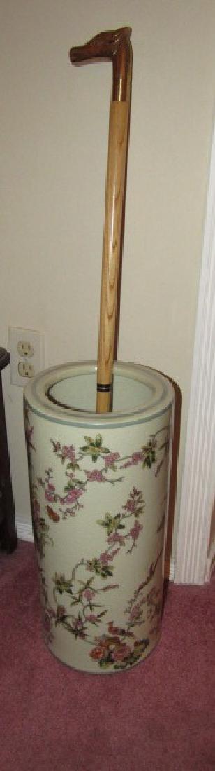 Umbrella / Cane Stand w/ Brass Horse Head (1 of 3)