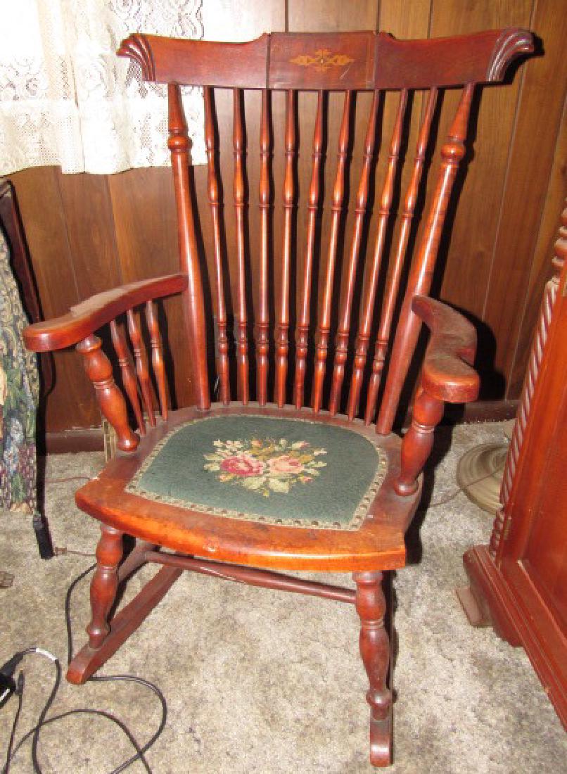 Rocker w/ Inlay & Needle Point Seat: Rocker