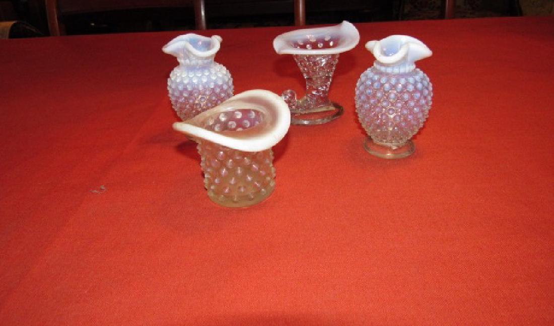 Fenton Hobnail Cornucopia Candlestick Lot (1 of 2)