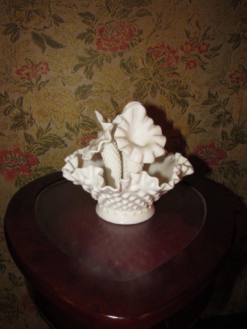 Fenton Milk Glass Epergne: Approx. 6 1/2" tall.