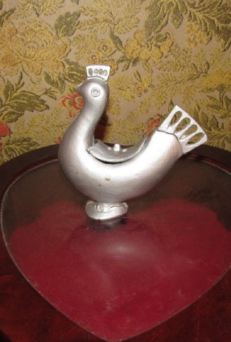 Cast Iron Chicken Incense Burner: Approx. 6 1/2" tall.