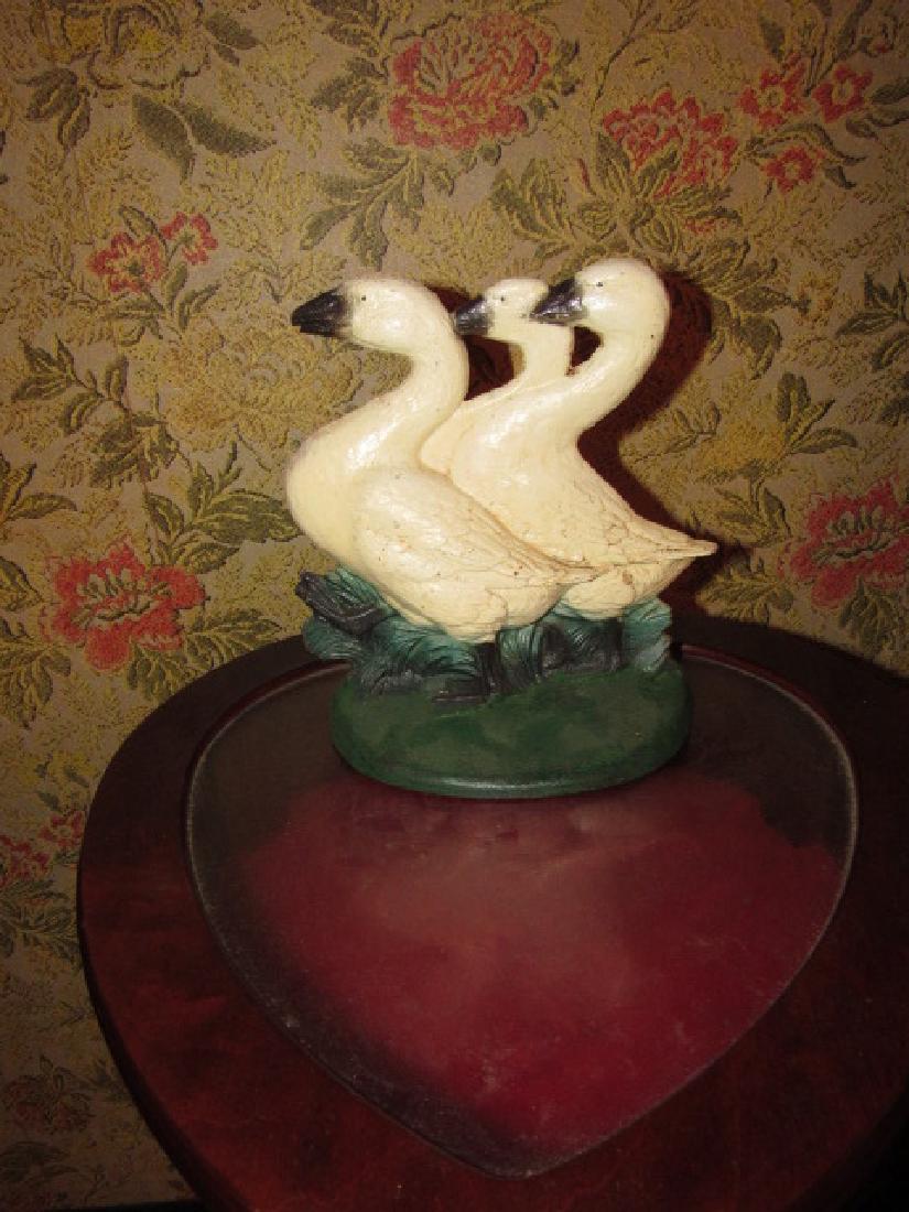 Cast Iron Geese Door Stop: Approx. 8" tall