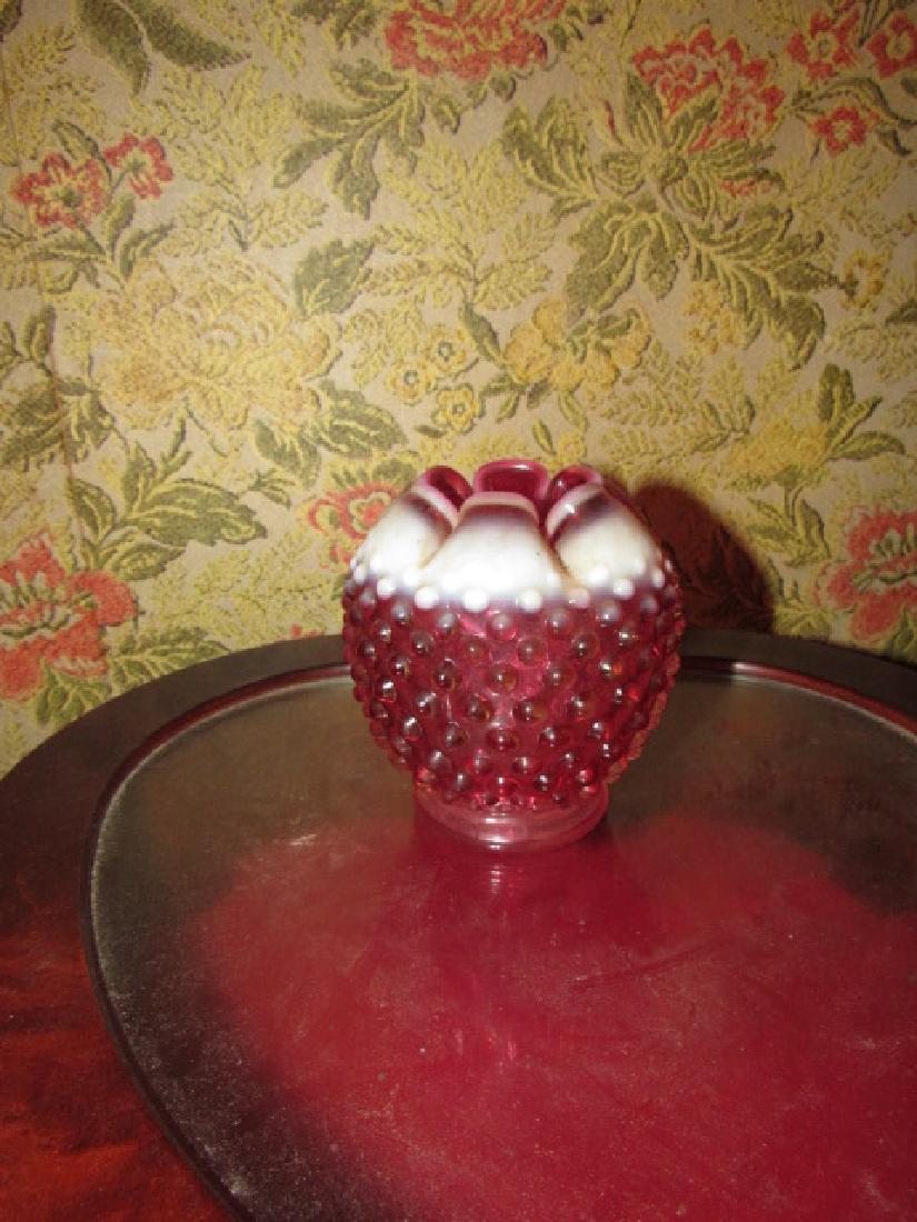 Fenton Cranberry Hobnail Vase (1 of 2)