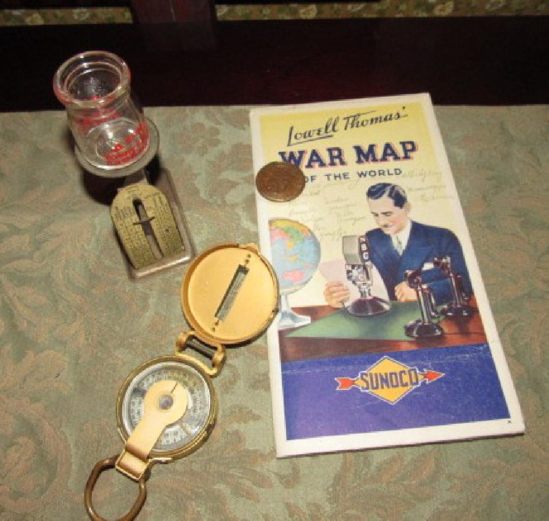 Scale Sunoco Map Compass Creamer Bottle Lot: Also included is token pictured.