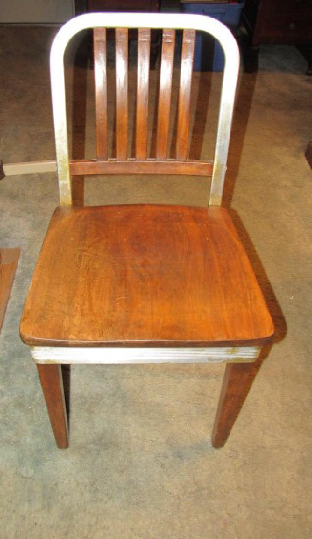 Vintage Retro Wood & Aluminum Chair: Chair