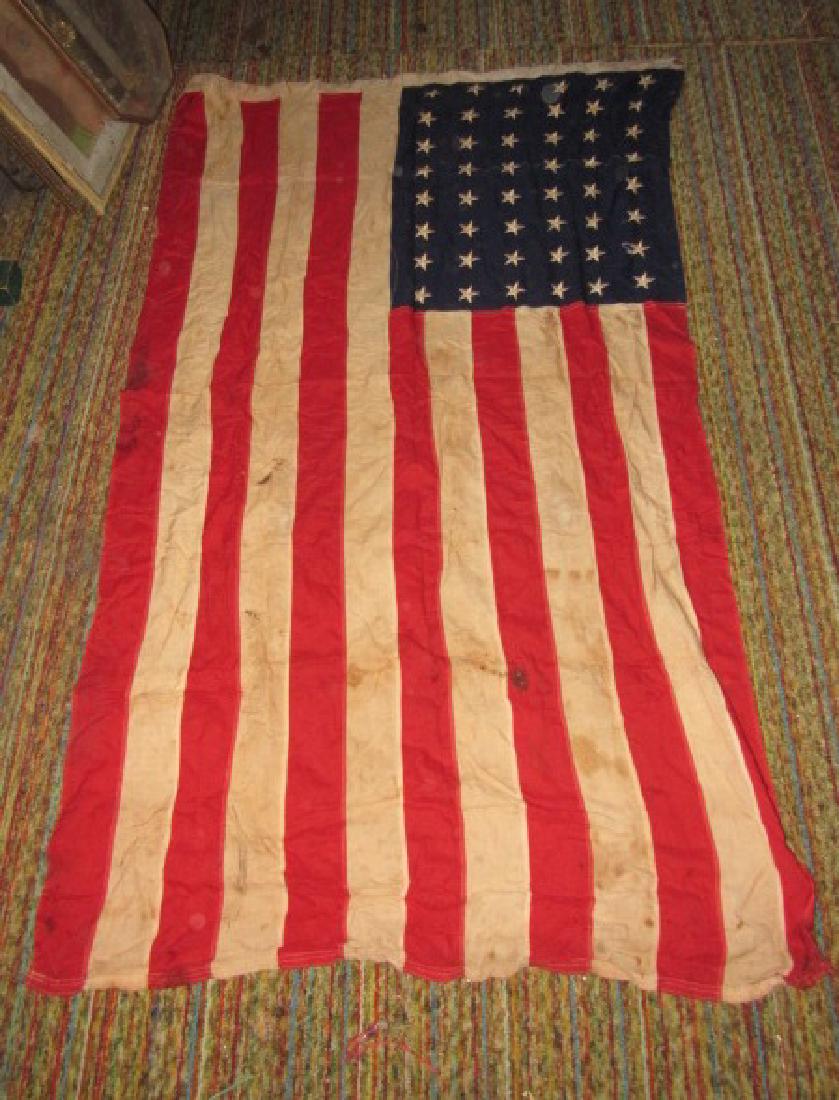 48 Star 38" x 64" American Flag: Has some staining.