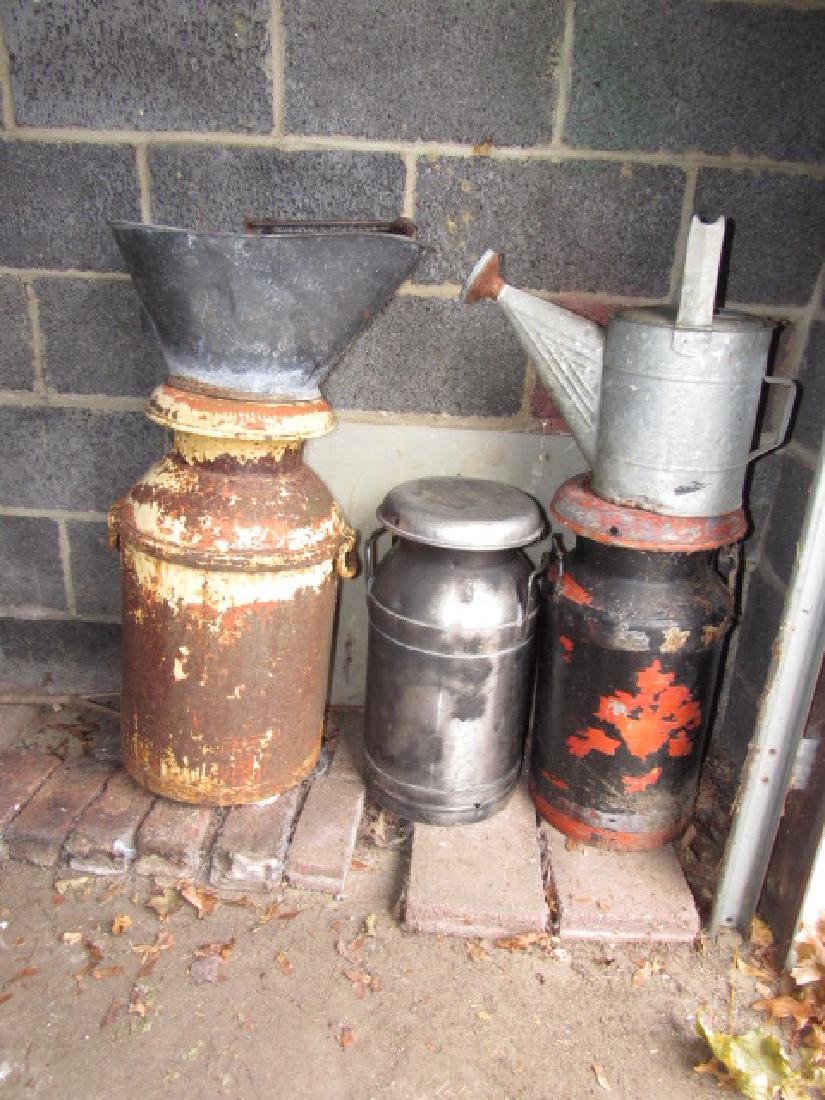 3 Milk Cans Coal Bucket & Water Can (1 of 1)