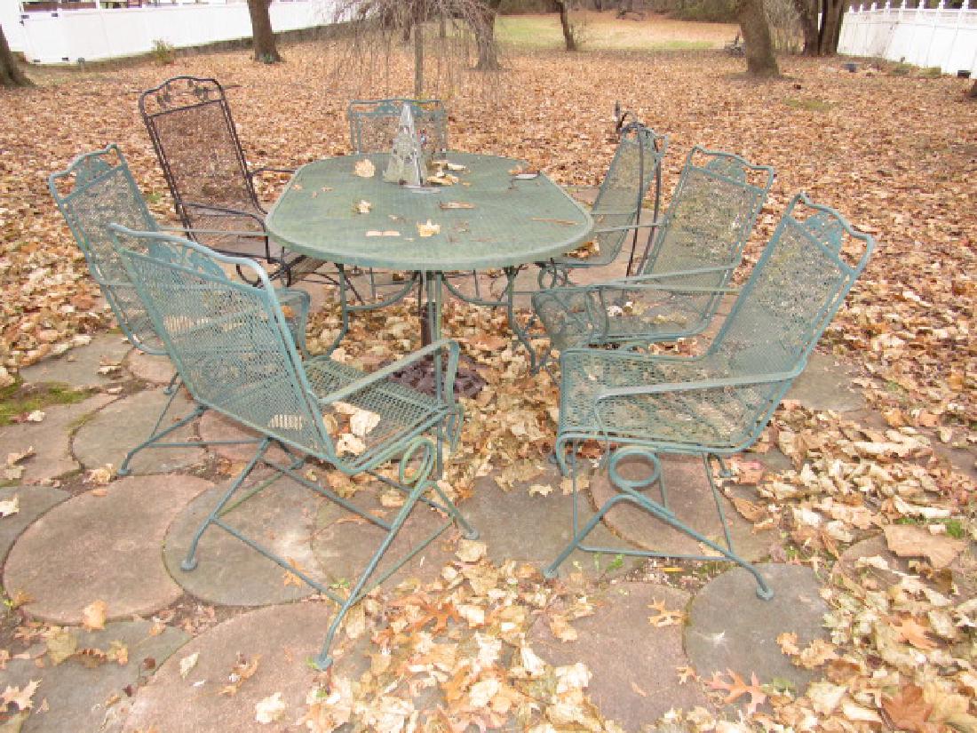 Metal Patio Table & 7 chairs (1 of 3)