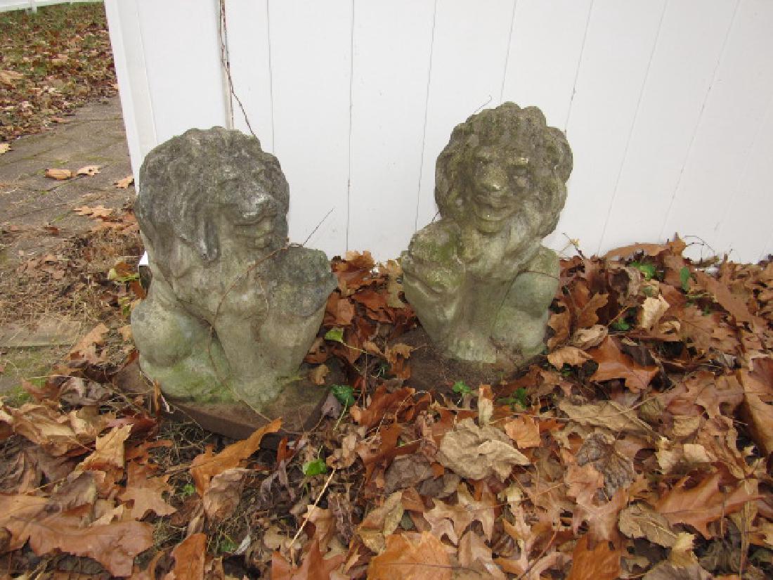 Pair Of Concrete Lion Statues (1 of 3)