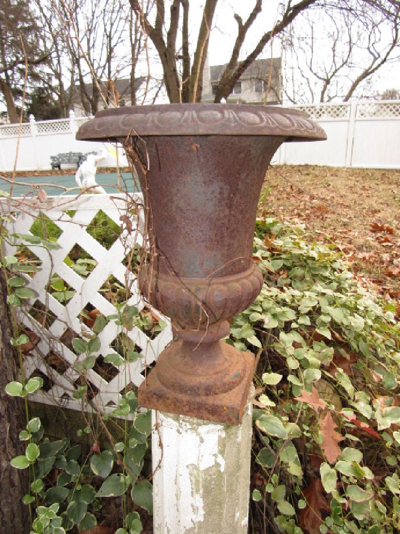 2 Cast Iron Planters & Concrete Pedestals (1 of 6)