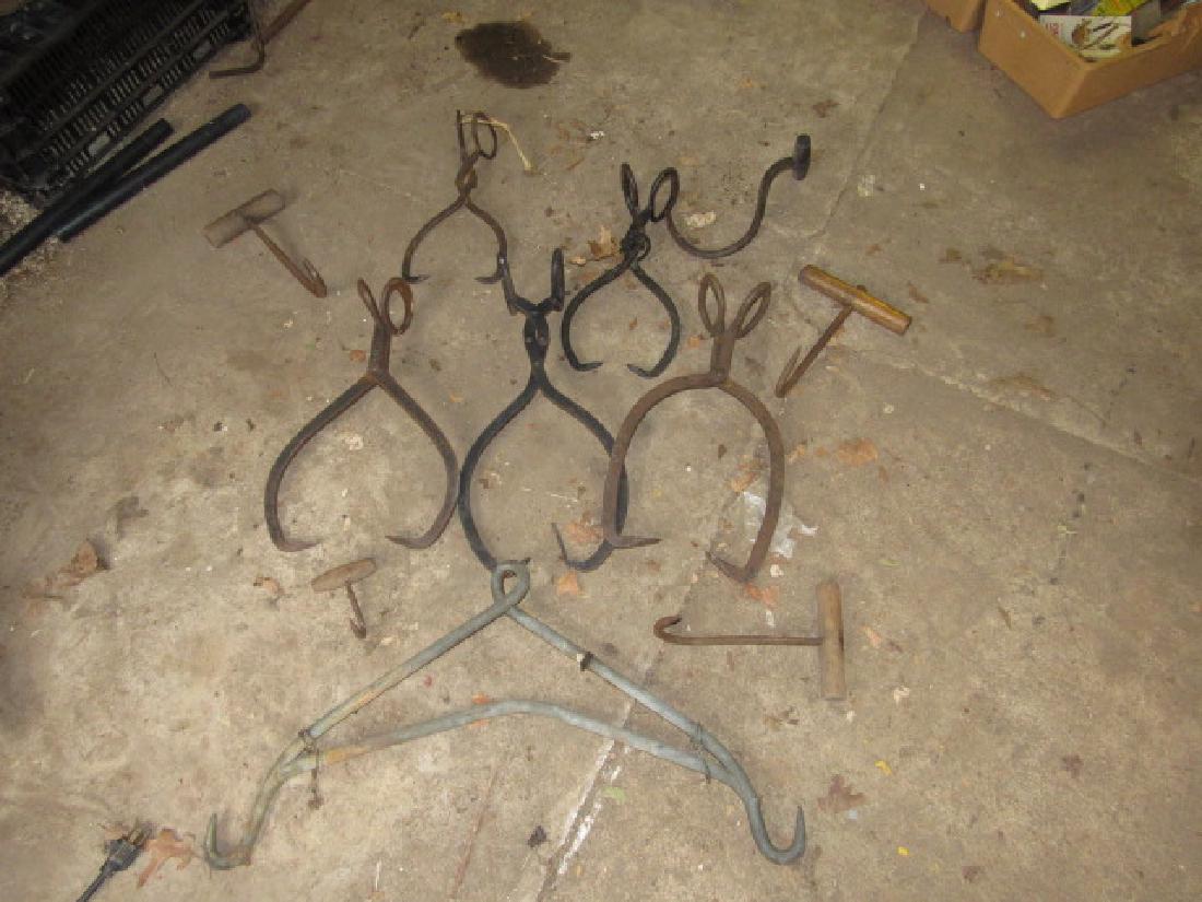 Ice Tongs Meat Hooks Lot (1 of 3)