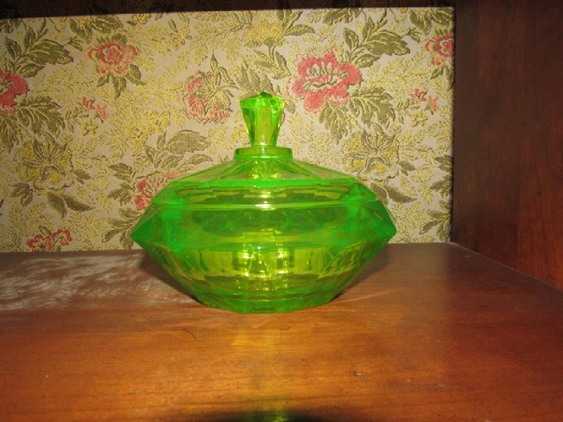 Depression Glass Lidded Candy Dish (1 of 2)
