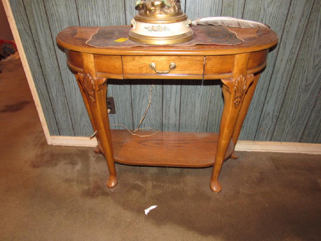 Oak Inlaid Side Table (1 of 3)