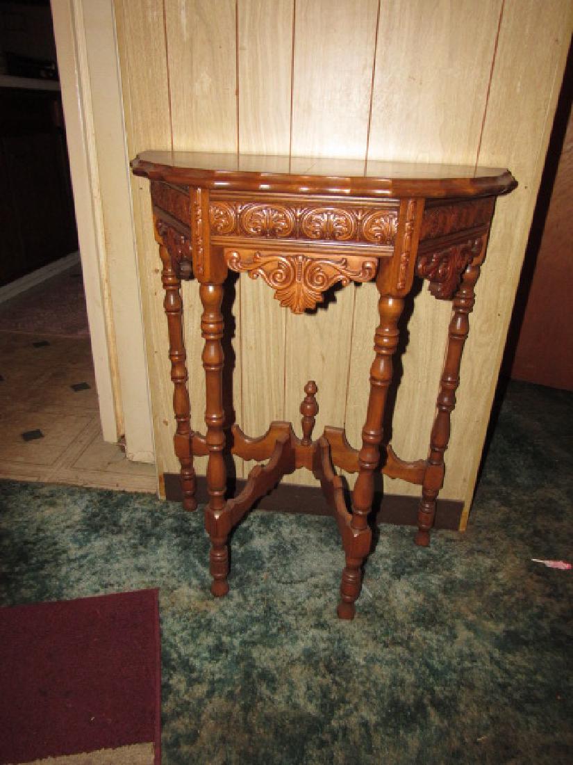 Carved Walnut Stand (1 of 4)