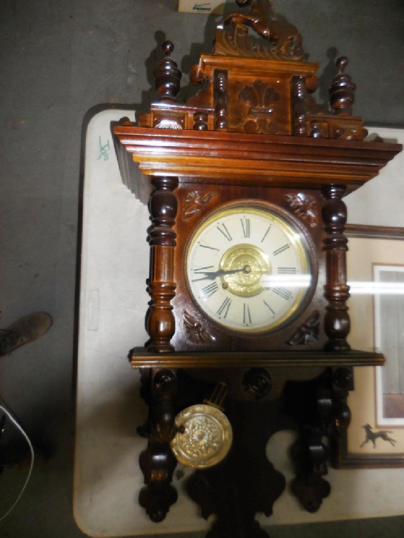 Vintage Wood Horse Wall Clock Regulator (1 of 4)