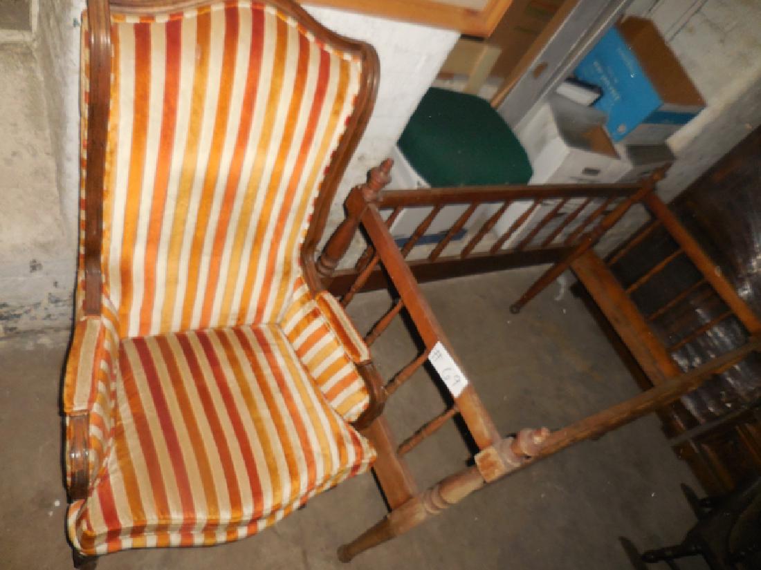 Vintage Chair and Wood Crib: Chair and crib
