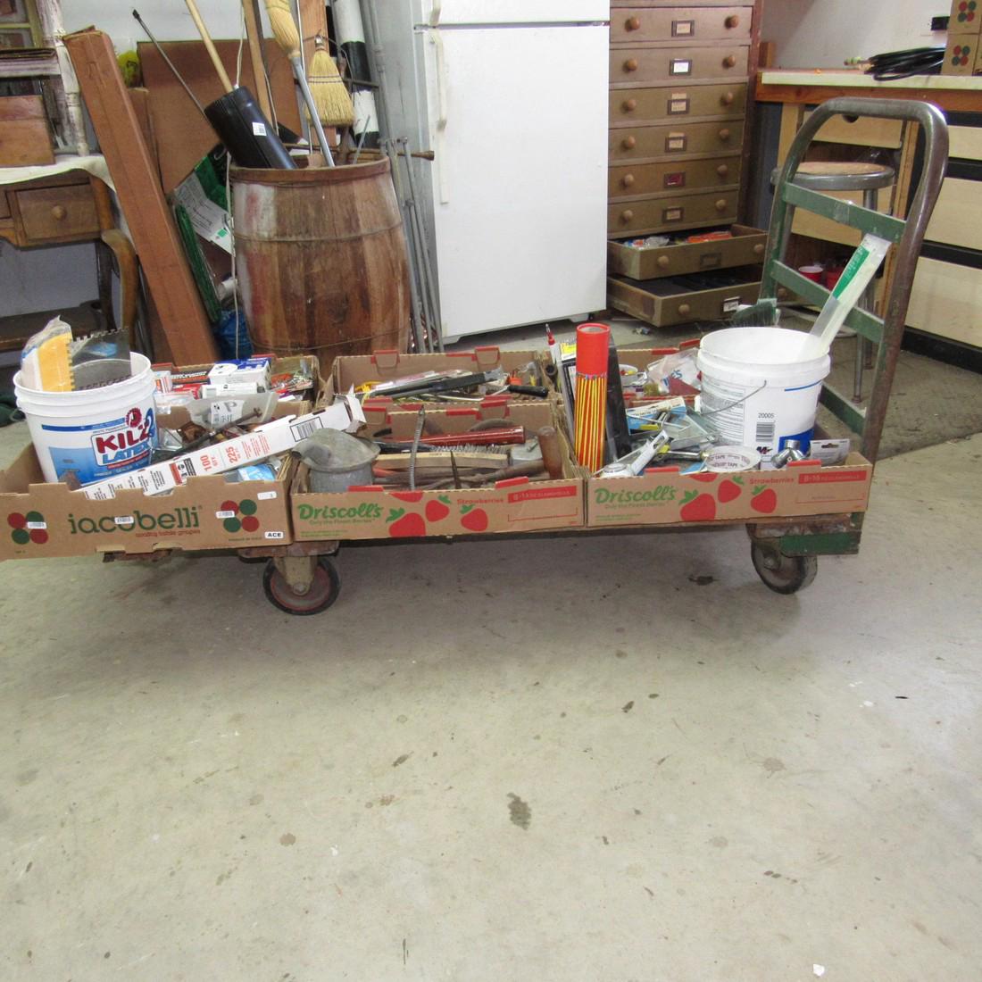 Shop Cart: Approx. 27" x 54". Contents sold seperately