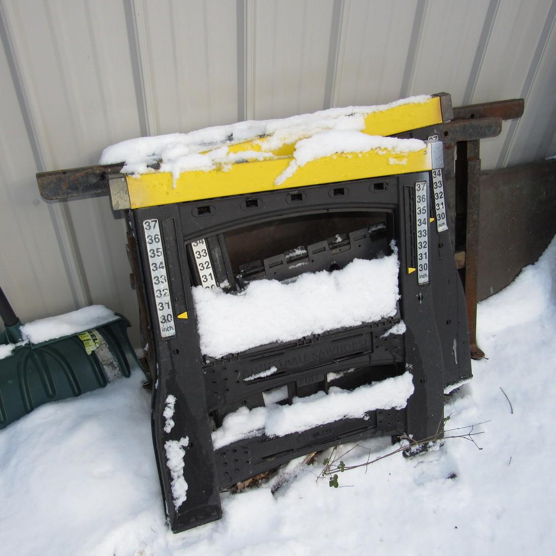 Saw Horses Metal Legs & Sheet of Copper (1 of 3)