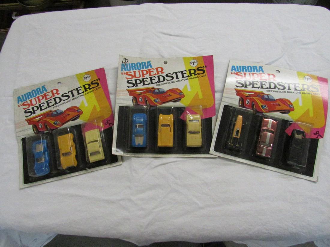 3 Blister Packs Aurora Speedsters Racing Cars (1 of 1)