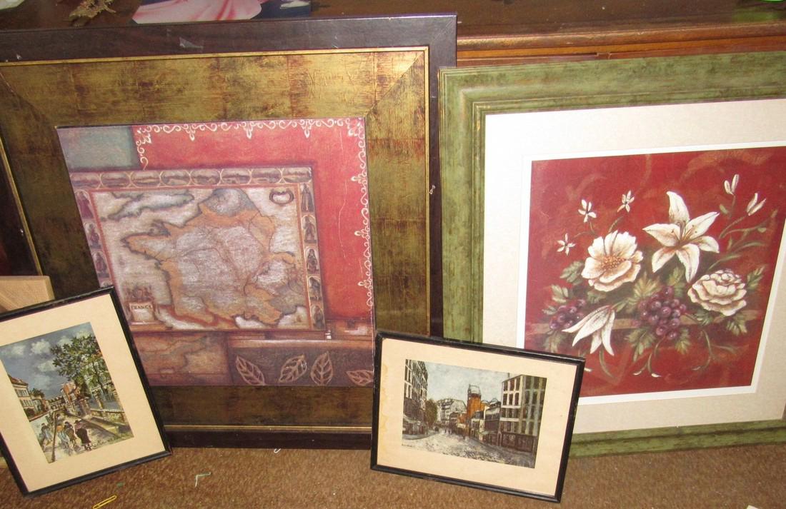 Large Lot of Prints Wall Hangings Carved Wood (1 of 8)