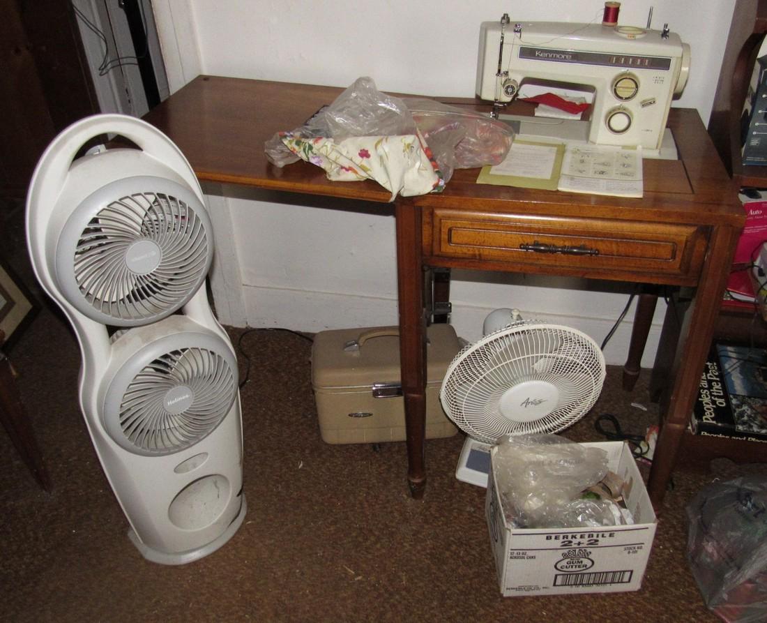 Sears Kenmore Sewing Machine & Fan Lot (1 of 6)