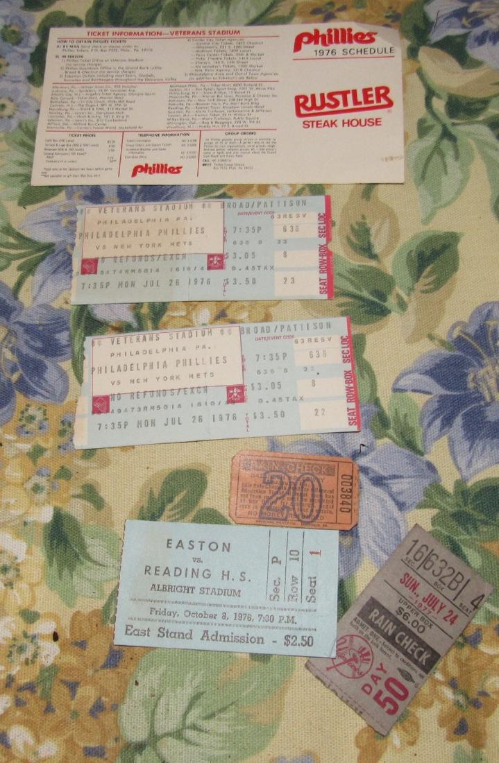 Phillies Mets Yankees Baseball Ticket Stubs: Getting all pictured